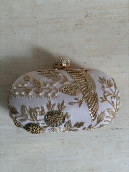 Pink Bird Oval Clutch Bag, 8 of 12