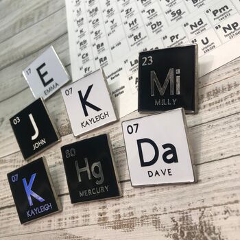 Personalised Periodic Table Element Enamel Pin, 2 of 7