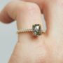 18ct Gold Cushion Cut Salt And Pepper Engagement Ring, thumbnail 1 of 6