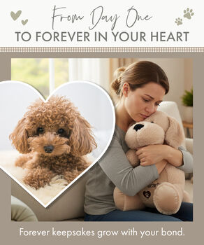 Embroidered 'Paw Prints on Our Hearts' Comfort Teddy Dog, 4 of 10