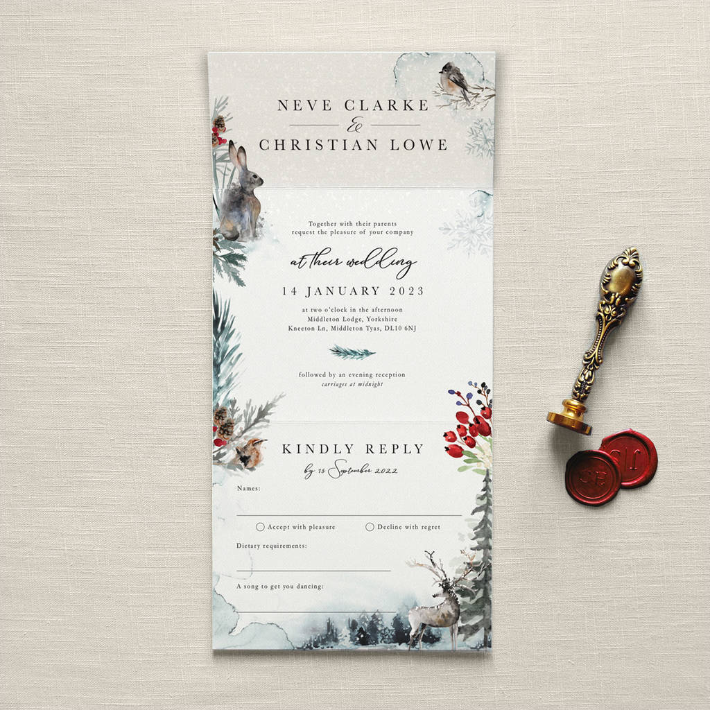 A Winter's Tale Wedding Invitation, 1 of 9