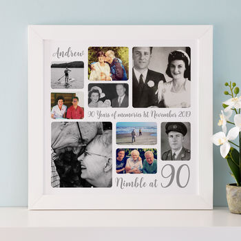 Personalised 90th Birthday Square Photo Collage, 6 of 11