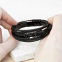 Personalised Infinity Black Leather Stacked Bracelet, thumbnail 2 of 5