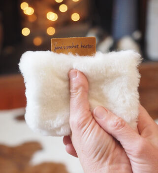 Personalised Re Usable Sheepskin Hand Warmer, 8 of 10