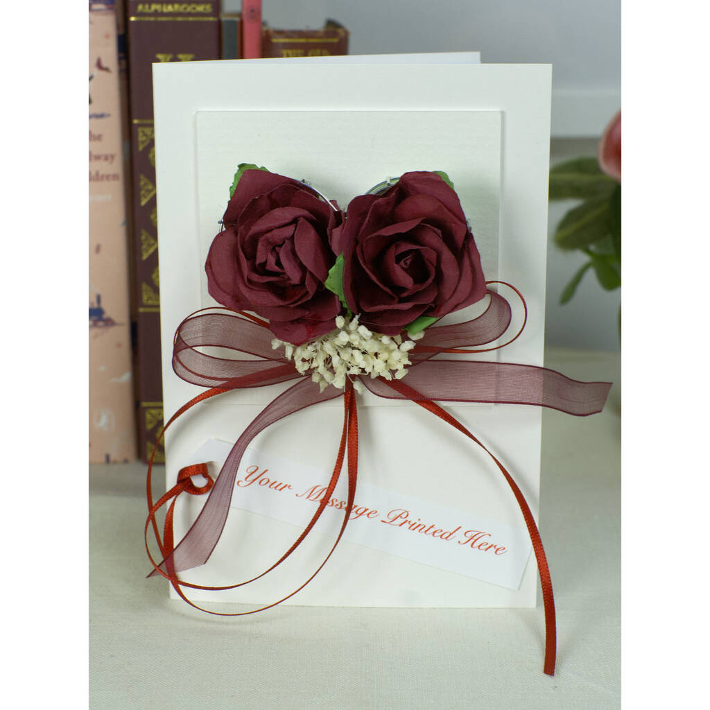 Red Rose Heart Personalised Valentine Card, 1 of 12