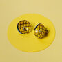 Vibrant Yellow Graphic Silver Earrings, thumbnail 3 of 7