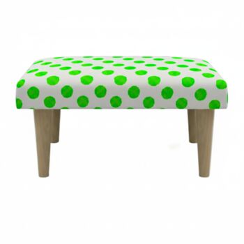Hand Painted Upholstered Linen Square Footstool Polka Dot, 9 of 12