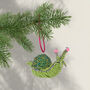 Christmas Beaded Snail Decoration, 10cm Green, thumbnail 1 of 2