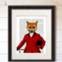 Fox Hunter Portrait Book Print Framed Or Unframed, thumbnail 5 of 8