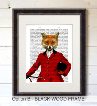 Fox Hunter Portrait Book Print Framed Or Unframed, 5 of 8