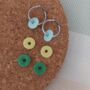 Hoop Earrings With Gemstone Effect Polo Charms, thumbnail 4 of 4