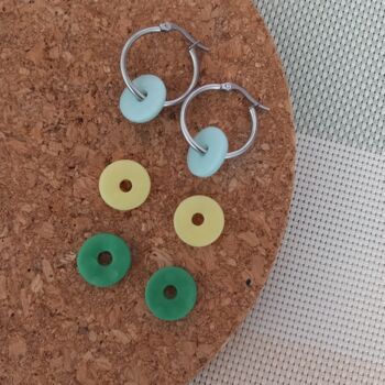 Hoop Earrings With Gemstone Effect Polo Charms, 4 of 4