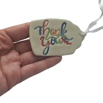 Handmade Ceramic Thank You Gift Tag, 3 of 7