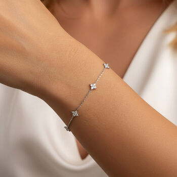 Gold Or Silver Women's Dainty Hydrangea Bracelet, Christmas Jewellery Gift, 7 of 9