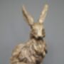 Gold Sitting Hare Figurine – Lifelike Ornament, thumbnail 4 of 4