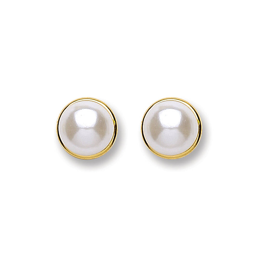 Classic Luster 9 K Solid Gold Stud Earrings