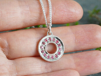 Pave Tourmaline Necklace In Recycled Sterling Silver, 4 of 6
