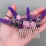 Lavender And Lilac Flower Hair Comb, thumbnail 3 of 7