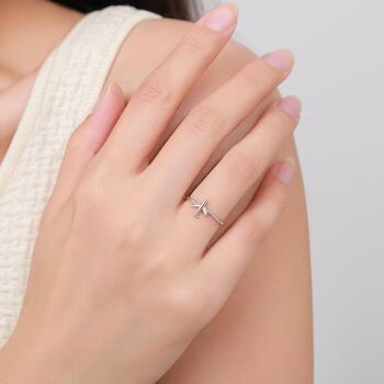 Sterling Silver Tiny Plane Ring, 3 of 12