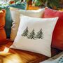 Fir Tree Cushion – Cream Linen Or White Velvet Two Sizes, thumbnail 6 of 6