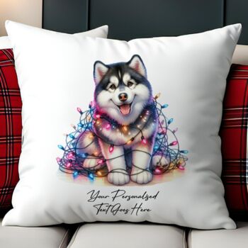Personalised Husky In Christmas Lights, 3 of 10