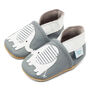 Dotty Fish Grey Elephant Soft Leather Shoes With Barefoot Soles, thumbnail 5 of 8