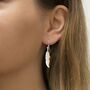 Sterling Silver And Rose Gold Dangly Feather Earrings, thumbnail 2 of 4