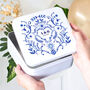 Personalised Blue And White Anniversary Tin, thumbnail 5 of 5