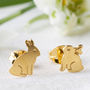 Bunny Stud Earrings In Solid 925 Sterling Silver, thumbnail 3 of 6