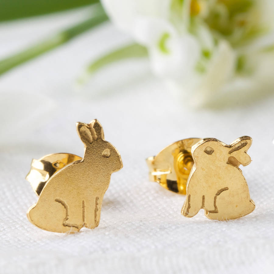 bunny stud earrings by amanda coleman | notonthehighstreet.com