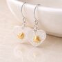 Sterling Silver And Gold Plated Double Heart Hook Drop Earrings, thumbnail 6 of 6