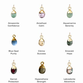 Gemstone With Meaning And Moon Charm Necklace, 10 of 12