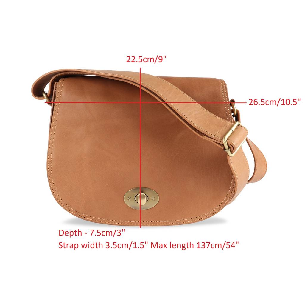 Bette Leather Cross Body Saddle Bag By The Leather Store