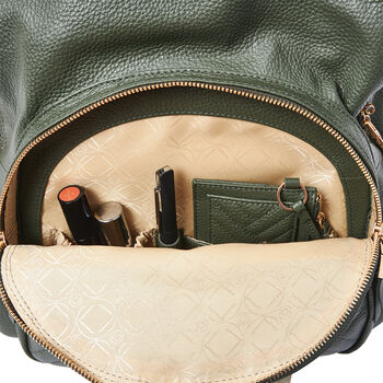 Joy Xl Olive Leather Backpack, 10 of 12