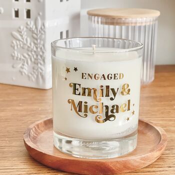 Engagement Candle With Personalised Names, 4 of 6
