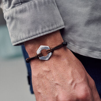 Personalised Men's Twenty Five Year Anniversary Sterling Silver Bracelet, 5 of 9