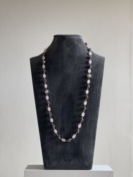 Noori Pink And Black Beads Long Necklace, 2 of 4