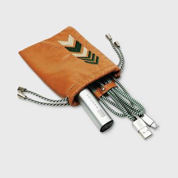 Personalised Leather Tech Pack Phone Kit + Power Bank, 5 of 9
