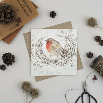 'Nesting Robin' Christmas Card, 2 of 2