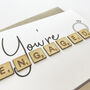 You're Engaged Wooden Tiles Card, thumbnail 2 of 2