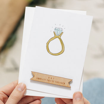 Personalised Illustrated Ring Engagement Card, 2 of 3