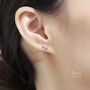Sterling Silver Tiny Little Forget Me Not Flower Screw Back Earrings, thumbnail 3 of 12