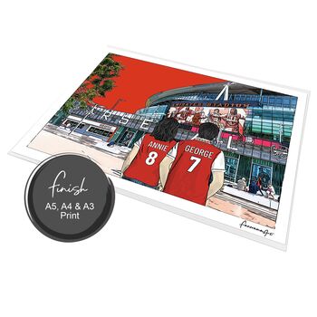 Arsenal Personalised Stadium Print Or Card, 9 of 10