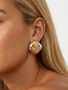Two Tone Big Statement Stud Earrings In Silver And Gold, thumbnail 1 of 3