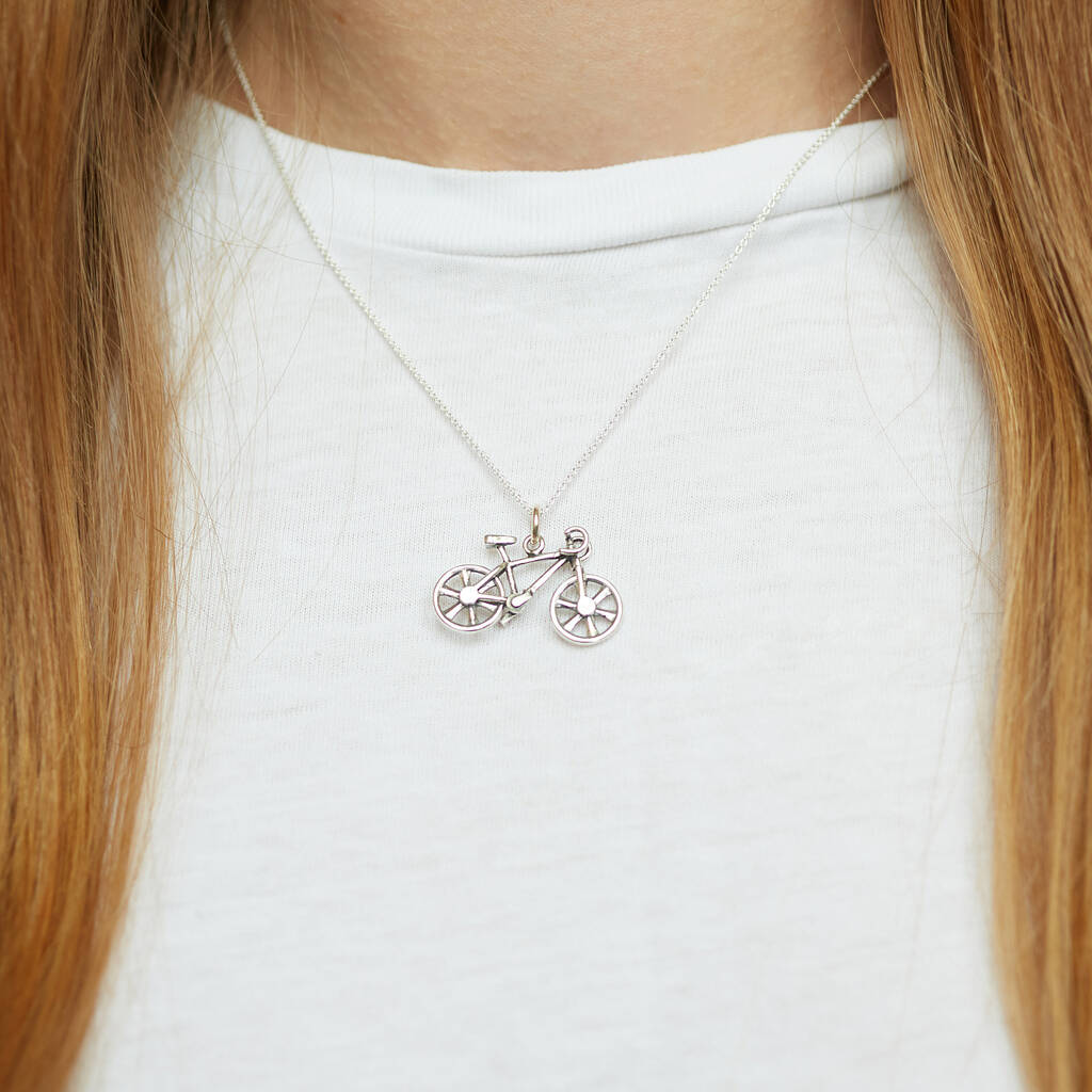 Sterling Silver Bicycle Necklace By My Posh Shop