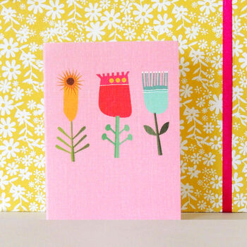 Pink Dainty Blooms Mini Greetings Card, 4 of 4