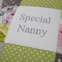 Special Nanny Cushion Green And Grey, thumbnail 2 of 2