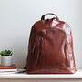 Vintage Style Leather Backpack, Tan, thumbnail 1 of 5