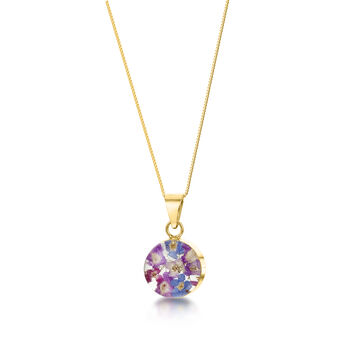 Real Flower Round Pendant Necklace In Silver, 3 of 11