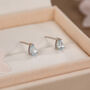 Genuine Swiss Blue Topaz Crystal Droplet Stud Earrings In Sterling Silver, thumbnail 3 of 12